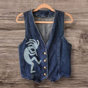 Vintage Kokopelli‎ Southwestern Denim Vest